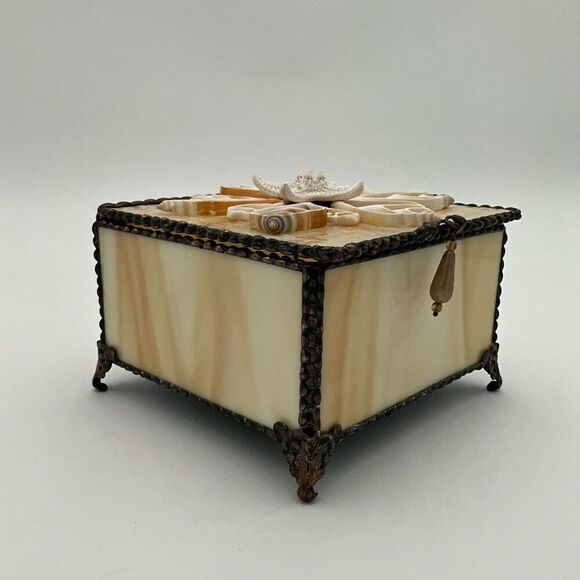 HANDCRAFTED Stained Glass Jewelry Box Keepsake Box - Picture 4 of 5